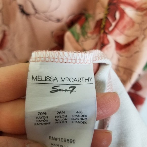 Melissa McCarthy Seven 7 Womens 3X Pink Floral Lon - Picture 8 of 10